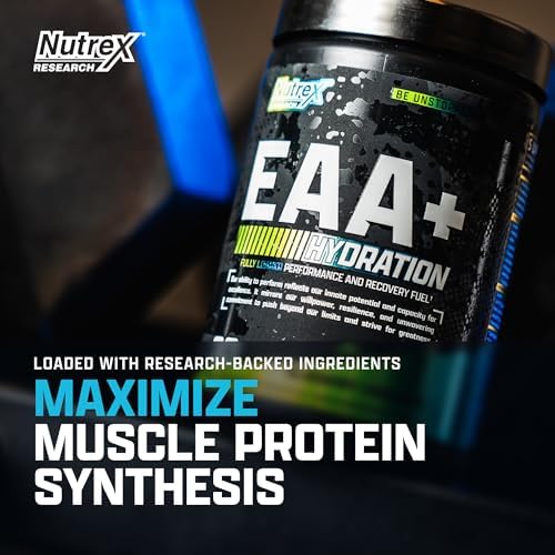 Nutrex Research EAA Hydration | EAAs + BCAA Powder | Muscle Recovery, Strength, Muscle Building, Endurance | 8G Essential Amino Acids + Electrolytes | Blueberry Lemonade 30 Servings - Image 3