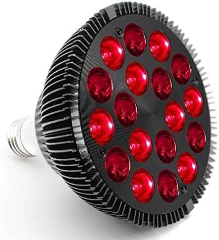 Red Light Therapy Bulb 660nm Red & 850nm Near Infrared, Light Therapy Bulb, E26/27 Base Lamp with Power Cord, Home Wellness & Muscle Recovery, 18 LED, 54W, Combo Device for Face & Skin Health by Zarbaha