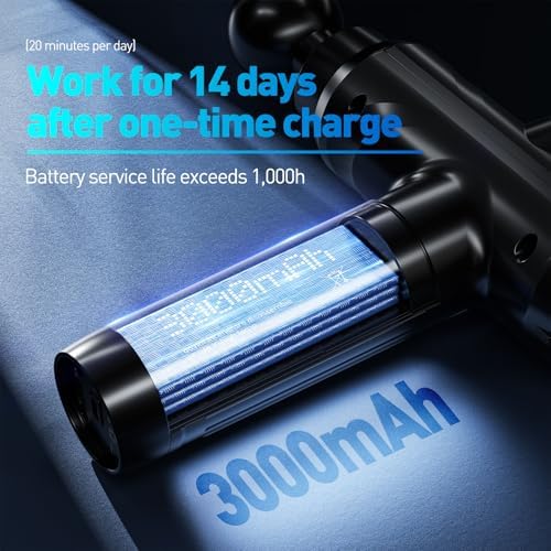 Massage Gun, Deep Tissue Percussion Massager for Pain Relief, Super Quiet Portable Body Relaxation Electric Muscle Massage Gun with 10 Attachment 30 Speed - Image 4