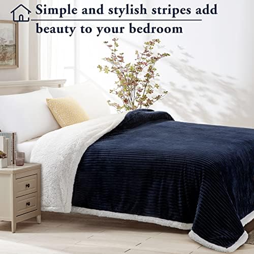 LBRO2M Sherpa Fleece Bed Blanket Super Soft Plush Warm Throw Queen 90"X90" - Image 2