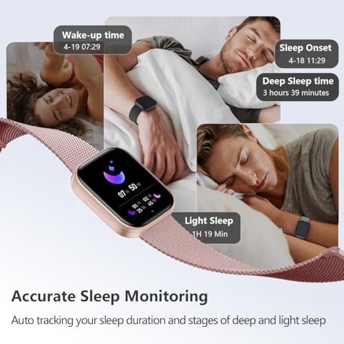 FITVII Health & Fitness Tracker (Answer/Make Calls), Smart Watch with 24/7 Heart Rate and Blood Pressure, Sleep Tracking, Blood Oxygen Monitor, 120+ Sport Modes Activity Tracker for Women Men - Image 4