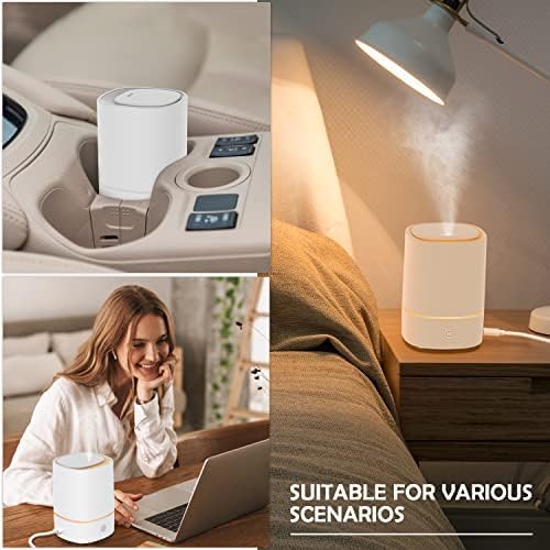 Essential Oil Diffusers for Home with USB Cord, 150ml Aroma Humidifier for Office, Water Shortage Protection, 7 Color LED Lights White Scent Mist Dorm Room Essentials Aromatherapy Ultrasonic - Image 5