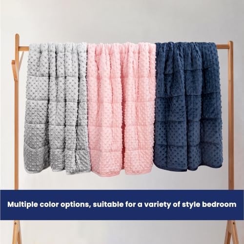 Huloo Sleep Weighted Blanket Queen 15lbs for Adult(60"×80",Navy Blue) Breathable Soft Minky Weighted Throw Blanket for All Season,Heavy Blanket with Premium Glass Beads - Image 6