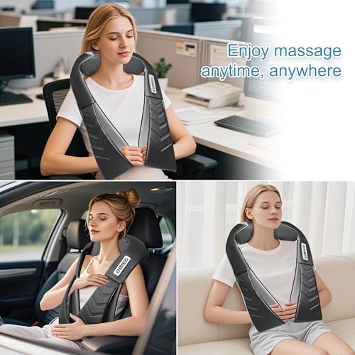 UFFAE Shiatsu Neck and Back Massager with Heat, Electric Deep Tissue Kneading Neck and Shoulder Massage, Best Gifts for Women Men Mom Dad Mothers Fathers Day Birthday Gift, Black (NOT Cordless) - Image 6