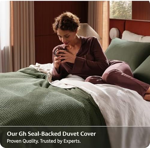 Bedsure PureWoven Cotton Waffle Weave Duvet Cover, King, Duvet Cover Only - Image 2