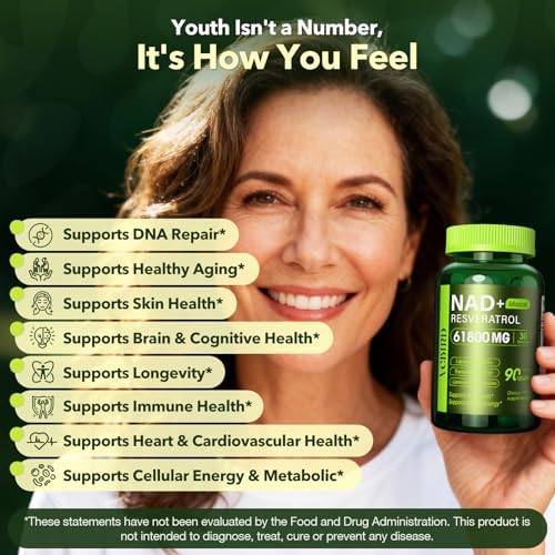 Liposomal NAD Supplement with Resveratrol 1200mg Per Serving – NAD Resveratrol for Women & Men – High Purity 1200mg NAD+ Supplement for Energy & Healthy Aging, Glutathione, Turmeric – 90 Count - Image 7