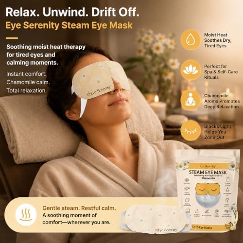 Eye Serenity Steam Eye Mask, Heated Eye Mask Fast Relief for Stye Chamomile - Image 4