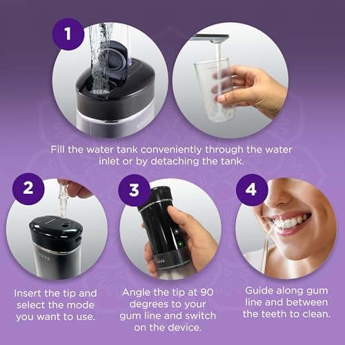 GuruNanda Portable Water Flosser Cordless, Sensitive Gums Friendly, 1ct - Image 6