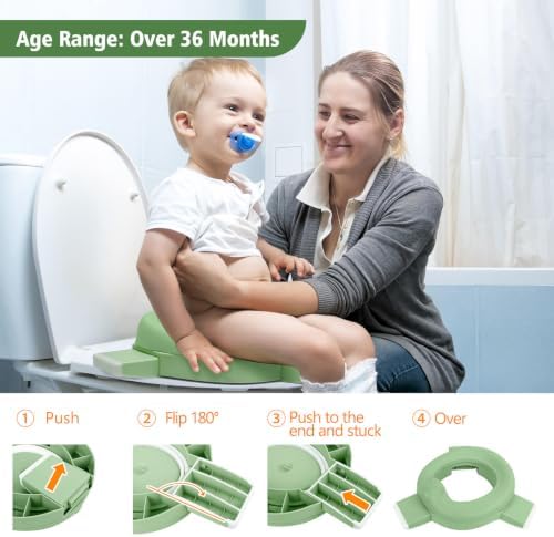 MCGMITT Portable Potty for Kids Travel - Foldable Training Toilet Chair for Toddler Girls with Storage Bags, Potty Training Toilet for Outdoor and Indoor Easy to Clean(Green) - Image 3