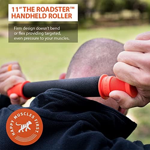 Tiger Tail 11in Massage Stick Portable Roller, Handheld, Deep Tissue Foam Roller for Legs, Neck, Calves, Thighs, Shins & Back, The Roadster 11, Made in USA, Orange Black - Image 4