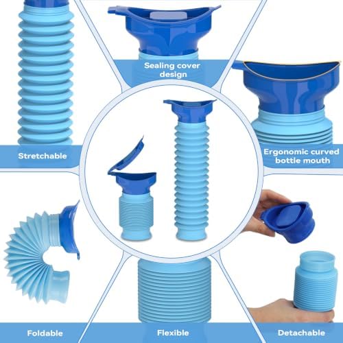Pee Bottles for Men, Adjustable Emergency Urinal 2PCS Portable Toilet 750ml - Image 6