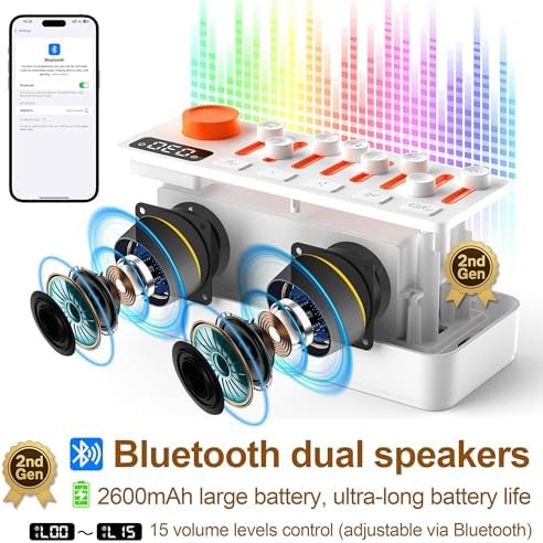 TMEHM 3-in-1 Sleep Sound Machine with 8 Mixable Nature Sounds, Portable Bluetooth Speaker & 12-Color Night Light, White Noise, Sleep Timer & Breathing Exercises for Babies, Kids, and Adults - Image 5