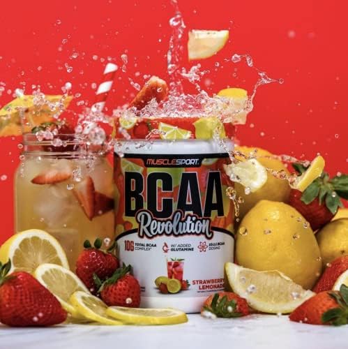 Musclesport BCAA Revolution Amino Acid Powder Supplement for Men & Women - Intra Workout Training Complex - Recovery Supplemen (Strawberry Lemonade, 30 Servings) - Image 3