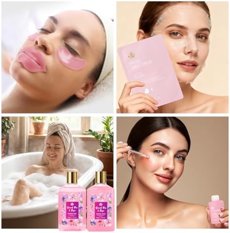 Gifts for Women, Gifts Basket for Women, 25 Pcs Rose Bath & Body Gift Basket Set, Hydrating Skin Care Gift Set, Self Care Gifts, Cosmetic Bag, Necklace, Christmas, Birthday, Anniversary, Mom, Wife - Image 6
