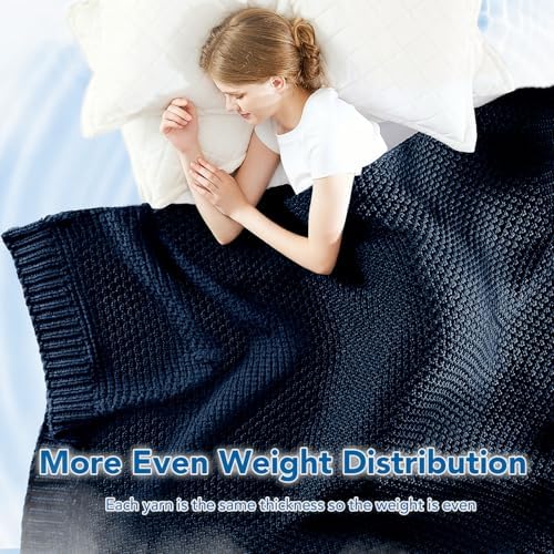 Topcee Knitted Weighted Blanket - 50"x60" 5lbs Cooling Chunky Knit Heavy Blanket for Adults Cable Yarn Knit Decorative No Beads Soft, Cozy and Cooling Weighted Throw Blankets Machine Washable - Image 5