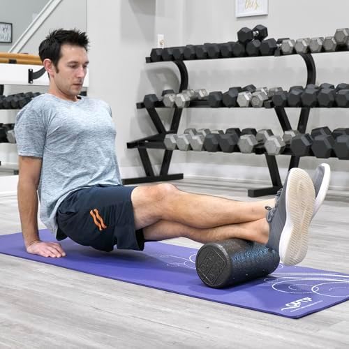 OPTP AXIS Firm Density Foam Roller – Round, Black, 12"L X 6" - Image 2