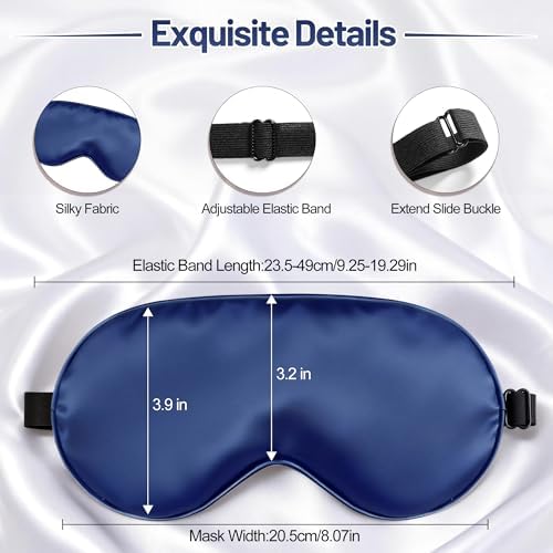 Silk Sleep Mask for Sleeping, Blackout Eye Mask with Adjustable Strap - Image 3