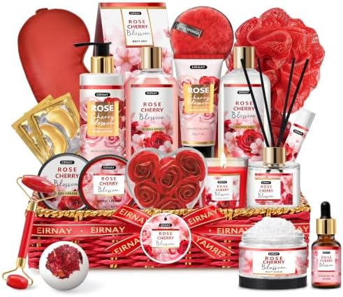 Gift for Women, 21pcs Rose & Cherry Blossom Spa Gift Baskets for Women by Unknown