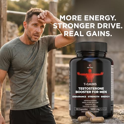 Testosterone Booster for Men (120 Caps) - T-GAINS TRT Testosterone Supplement for Men - Boosts Muscle Growth, Strength, Energy & Endurance - Prime Total Test Booster & Max Anabolic Estrogen Blocker - Image 3