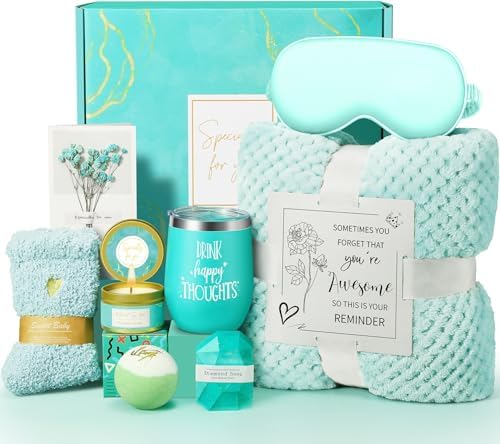 Happy Birthday Gifts for Women Mom Her Friend Sister Wife Grandma, Self Care Gift Get Well Relaxing Spa Gift Basket Set by Kalokey