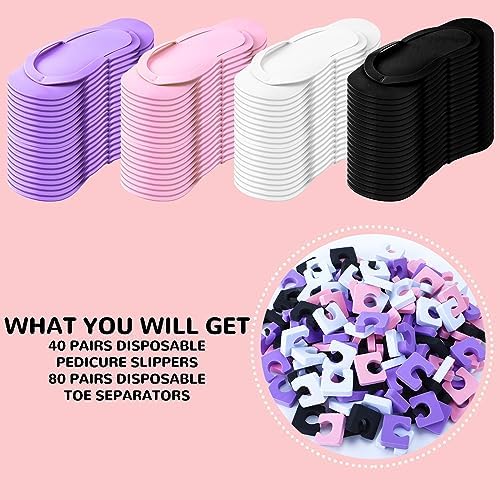 Suhine 120 Pair Disposable Pedicure Slipper and Toe Separators Kit - Image 4
