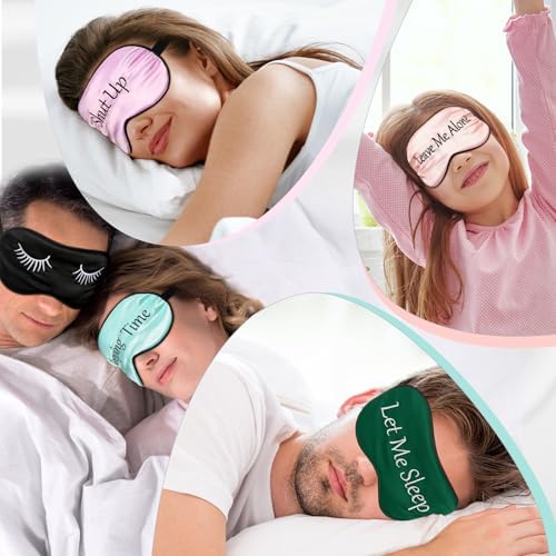 Geyoga 8 Pack Silk Funny Sleep Masks for Women Sleep, Retro Colors - Image 5