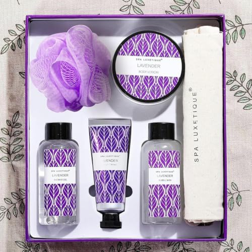 Spa Luxetique Lavender Spa Bath Gifts for Women, Relaxing Home Spa Kits Includes Body Lotion, Hand Cream, Birthday Gifts for Women - Image 2