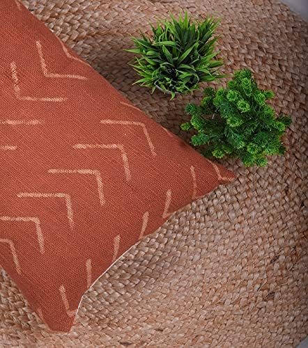 Trade Star 100% Cotton Lumbar Modern Rustic Sofa Decoration Cover Handloomed Cushion Cover Boho Pillow Cases Throw Pillow Cover (Rust Phoenix 12X24 INCHES) - Image 4