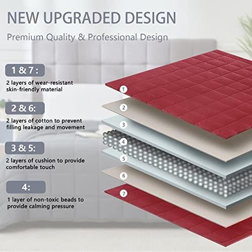 Weighted Blanket for Adults 15lbs, 48"x72", Twin Full Size Cooling Heavy Throw Blanket for 140-160lbs, Microfiber Soft Big Blankets Weighted Comforter, Red - Image 5