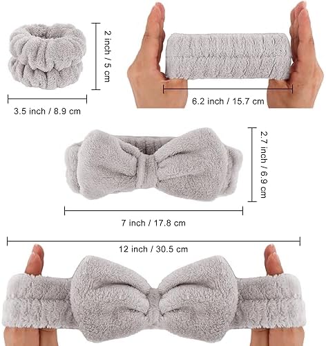 WHAVEL 6PCS Spa Headband and Wristbands Set, Face Wash Headband Wrist Bands for Washing Face Makeup Skincare Hair Band Skin Care Accessories Tools - Image 2