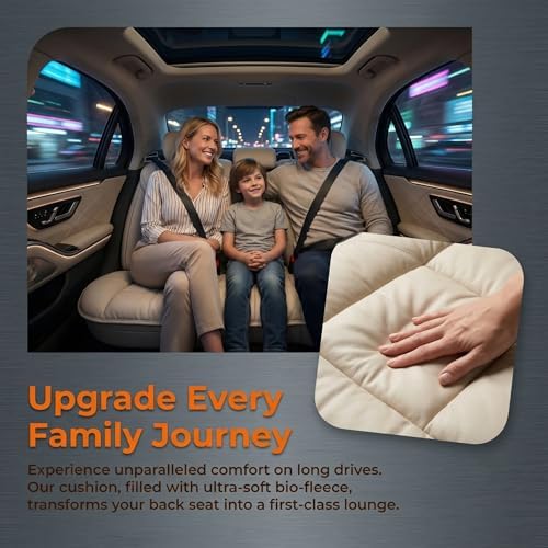 A leather rear seat cushion specially designed for cars - made by hand - can relieve pain in the buttocks, pressure points, and sciatic nerve. | Rear seat cover (Off White, Rear Seat Cushion) - Image 6