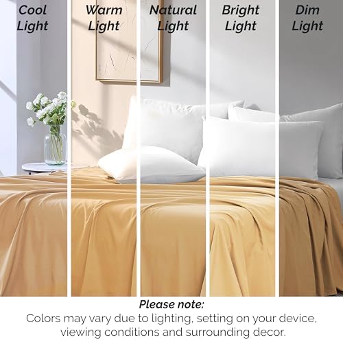 Twin Flat Sheets Only 2 Pack Microfiber Oversized Soft Hotel Quality Gold - Image 6