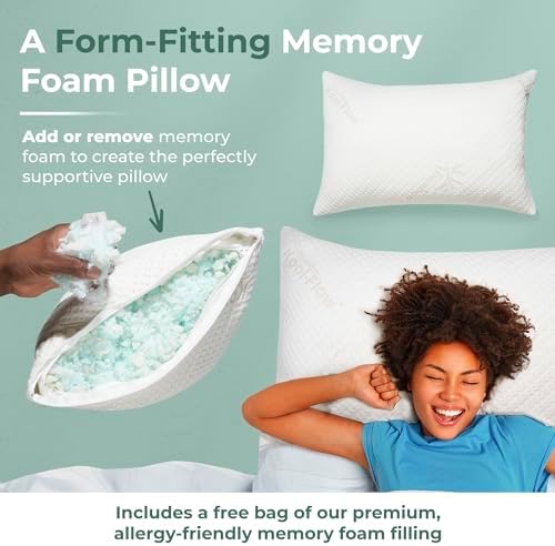 Snuggle-Pedic King Size Shredded Memory Foam Sleeping Pillow - Cooling Supportive Neck & Spine Alignment for Side Sleepers, Maternity Relief, Posture Correction & Dorm Use - USA Quality - Image 2