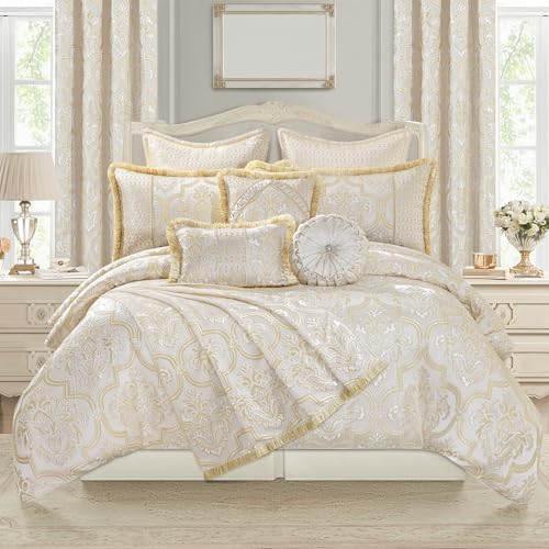 Loom and Mill Luxury Jacquard Throw Blankets for Bed, Beige Gold, 52" x72” - Image 6