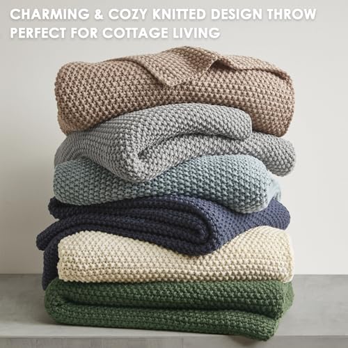 INK+IVY Bree Knit All Season Throw Blanket for Sofa, 50 x 60, Light Blue - Image 6