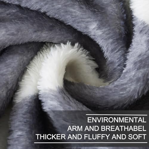 Richave Gray Pattern Queen Size Blanket,Premium Lightweight Anti-Static 90x90 Inches Throw Blankets for Queen Full Bed,Couch, Sofa, Chair, Camping, Picnic,Grey and White - Image 3