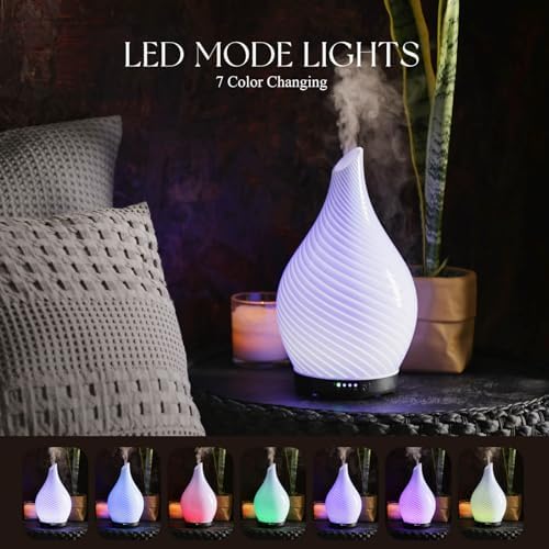 Porseme Essential Oil Diffuser 280ml Handmade Glass Diffuser 7H Runtime - Image 2