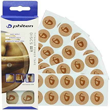 Phiten Power Tape Discs - Round Disc Shaped Water-Resistant Athletic Tape for Muscle, Knee, Elbow, Shoulder, and Joint Support - Professional Sports Therapeutic Athletic Tape - 70 Pieces by PHITEN