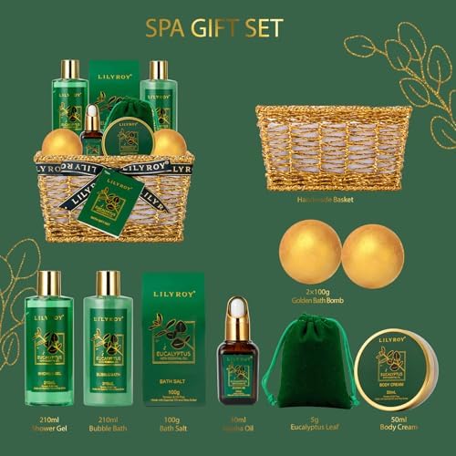 10Pcs Eucalyptus Spa Bath Gifts Set Premium Spa Gift Basket for Women & Men - Image 3