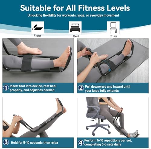 Hamstring Stretcher, Knee Extension Device, Lower Back, Hip & Calf Stretching - Image 6