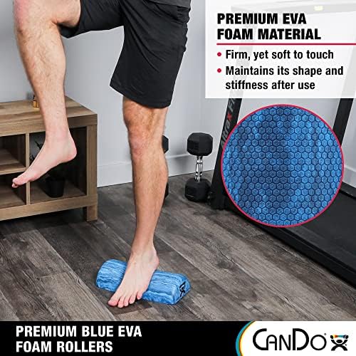 CanDo Blue Marble High Density EVA Foam Roller For Muscle Restoration, Massage Therapy, Sport Recovery, And Physical Therapy. 6" x 36", Half-Round (30-2210) - Image 5