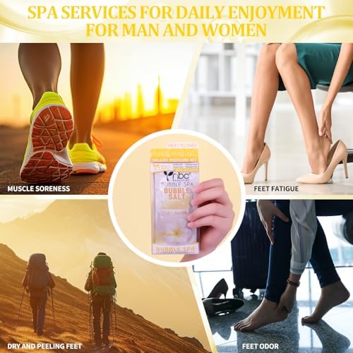 Pedicure Kit Foot Soak Set: Bubble Salt, Sugar Scrub, Massage Mask, Massage Lotion in a Box, 4 Step Foot Spa Kit for Dry Feet, Calluses and Tired Feet(1 Set Milky Flower) - Image 7