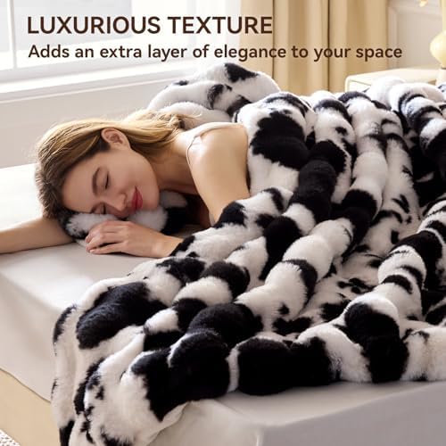 Anysay Faux Fur Throw Blanket, 1000GSM Fluffy Soft Bubble Blanket 60''*80'' - Image 7