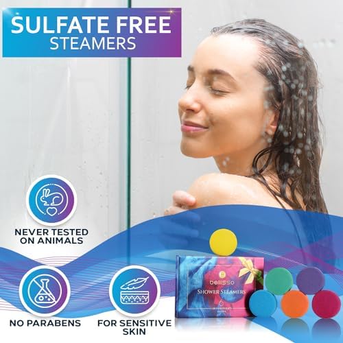 Aromatherapy Shower Steamers Gift Set, Six Fizzies - Uplifting, Relaxing, Stress Relief Scents for Women and Men - Self Care Home Spa Experience - Christmas Day Stocking Stuffers and Relaxation Gifts - Image 5