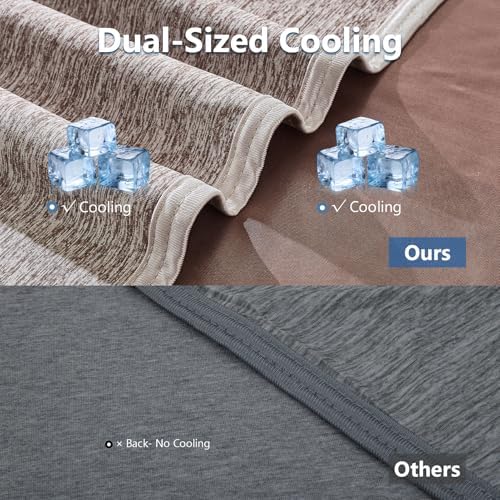 CHOSHOME Cooling Blanket for Hot Sleepers - Summer Blanket Thin Soft Lightweight Breathable Double Side Enhanced Cooling for Hot Flashes, Night Sweats, Bed, Couch (Brown, 90 x 108 inches) - Image 2