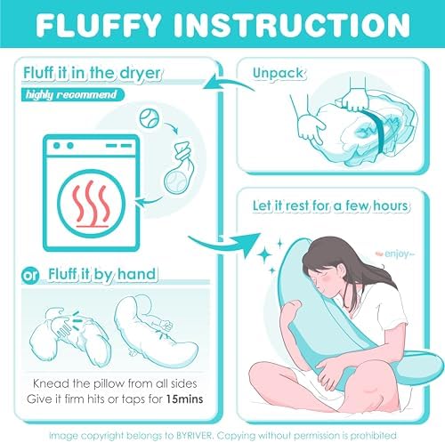 BYRIVER 43" Pink Purple Cute Body Pillow for Side Sleeping Women Girl, C Shaped Pregnancy Pillow for Neck Shoulder Hip Pain Relief, Pillow Between Knee Leg, Gifts for Mom (Zi-XL) - Image 6