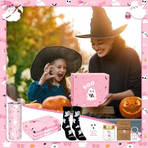 8 Pcs Halloween Boo Basket Gifts for Women Pink Ghost Basket Stuffers Gift - Image 7