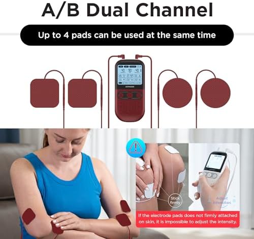 4 in 1 - D.I.Y & Tens Unit & EMS & Massage Muscle Stimulator, Dual Channel TENS Units Therapy Machine for Pain Relief, FDA Cleared Rechargeable Electronic Pulse Massager,with 12pcs Electrode Pads - Image 5