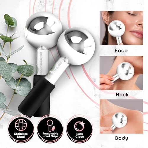 Ice Globes for Facials | Unbreakable Steel Cooling Roller | Cryo Sticks for Face | Massager for Face Neck & Eyes | Skin Care for Dark Circles, Puffiness, Wrinkles, Collagen Production (Black) - Image 2