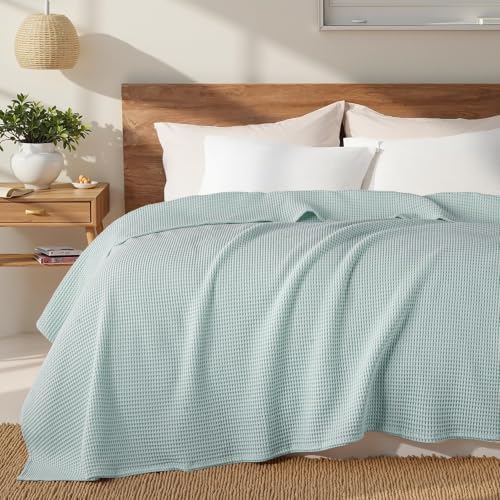 Exclusivo Mezcla 100% Cotton Breathable Waffle Blanket Queen Size, 90"x90" - Image 4